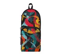 Amooorous Texture astratta Nylon 3 Scomparti Ragazzi Matita Sacchetto di Grande Capacità Astucci Per Ragazze Scuola Cancelleria per le Donne High School 1600ml