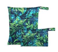 Amooorous Toledo Blue e Borneo Green Dual Color Borsa a prova di disordine per viaggiare Confezione da 2 elementi essenziali da viaggio per bambini con manici per piscina, pannolini per bambini