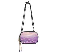 Amooorous Tpurple Lavanda fiore Giardino Piccola Borsa Crossbody Mens Bellezza con Slot per Carte di Credito Nylon Piccola Crossbody Borsa Telefono Go shopping bolsos economicos para dama