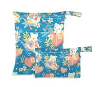 Amooorous Tropical Anime Valentine impermeabile piccole borse asciutte 2 confezioni da viaggio essenziali per il bambino con manici per fare il bagno, spiaggia