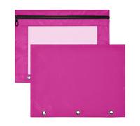 Amooorous Trousse per cosmetici, con finestrella trasparente, per lettere formato A4, confezione da 2 pezzi, per insegnanti, classe, colore viola medio, tinta unita, viola puro