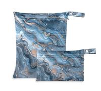 Amooorous Un primo piano di un modello astratto di marmo borsa lavabile impermeabile 2 Pack borsa per pannolini oggetti essenziali con manici per spiaggia, yoga