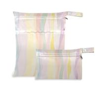 Amooorous Un'illustrazione verticale Ai di colori pastello borsa asciutta a prova di disordine impermeabile 2 Pack essenziale da viaggio per volare con maniglie per spiaggia, piscina