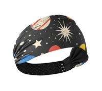 Amooorous Universo fasce sportive antiscivolo per le donne Capelli elastici per escursionismo Running Running bandas elásticas para el cabello