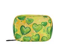 Amooorous Valentine Green Love - Borsa per medicinali con scomparti staccabili, pratica portapillole mensile per borsa, Amore Verde San Valentino, 1 size