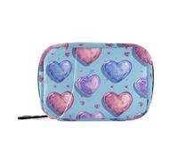 Amooorous Valentine Purple Heart borsa della medicina con scomparti staccabili riutilizzabile organizzatore cerniera caso per borsa