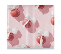 Amooorous Valentine Red Cherry Candy Bow PU Leather Auto Registrazione Assicurazione & ID Card Holder Car Essentials per documenti, carte, patente, Fiocco di caramelle di ciliegia rossa di San