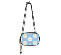 Amooorous Vector Fiore Bianco Blu Mini Crossbody Borse per le Donne Moda con Slot per Carte di Credito Borse a Spalla Delle Donne Prendere una passeggiata bolsos s para mujeres
