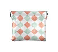 Amooorous Verde e arancione modello astratto da donna piccola borsa in pelle portamonete conveniente organizzazione sacchetti per donne ragazze, Modello astratto verde e arancione, 1 size