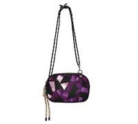Amooorous Vetro macchiato Viola Nero San Valentino Cross Body Bag per Mens Comfort con Tracolla Regolabile Mini Borsa a Tracolla Go shopping bolso impermeabile para mujer