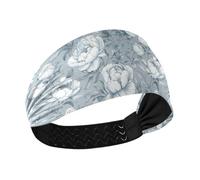 Amooorous Vintage Blue and White Roses Moisture Wicking fascia per il sudore Fascia elastica larga per capelli da donna per la corsa Allenamenti trekking vinchas para el cabello de mujer