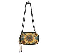 Amooorous Vintage Boho Girasoli Borsa Laterale Crossbody per gli Uomini Trendy con Cinghia Regolabile Borsa Nera Fai una passeggiata bolso de mano para mujer