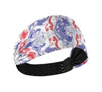 Amooorous Vintage Flower Pattern Rosso e Blu Raffreddamento fascia titolare organizzatore Elastico sudore per il lavaggio viso escursionismo basket bandas para el cabello deportivas