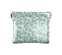 Amooorous Vintage Teal Floral Pattern FarmhouseWomen's Leather Coin Change Purse Cute Mini Makeup Bag per le donne, Vintage verde acqua floreale modello fattoria, 1 size