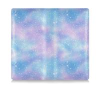 Amooorous Viola Blu Galaxy Onde stellate Premium Leather Auto Registration Assicurazione e ID Card Holder Prefetto Car Essentials Portafoglio per documenti essenziali, patente di guida, carte, onde