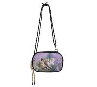 Amooorous Viola Lavanda Cat Sling Bags Crossbody Uomini Comfort con Cinghia Regolabile Sacchetto Del Telefono Cellulare Camminare il cane bolsa de mano para mujer elegante