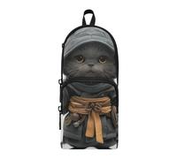 Amooorous Warrior Cat Strikes Nylon 3 Scomparti Astuccio Scuola Multiuso ed Estetico Grande Cerniera Astuccio Cancelleria Organizer per Ragazzi College 1600ml