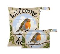Amooorous Welcome Home Cute Cartoon Bird borse lavabili per spiaggia 2 confezioni da viaggio essenziali per bambini con manici per yoga, palestra