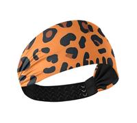 Amooorous Wild Orange Leopard Print Raffreddamento sport fasce per le donne Elastico testa fasce per il sudore per le donne per Pallavolo Pallavolo lavaggio viso bandas para el cabello deportivas