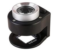 Amoper Lente d'ingrandimento 30X con 6 luci, da scrivania, portatile, in metallo, pieghevole, per cucito, tessile, strumento ottico, gioielli, monete, monete (nero)