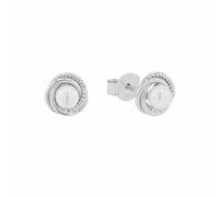 Amor 2038058 - Orecchini da donna in argento sterling 925, con perle di conchiglia, 0,8 cm, colore bianco, in confezione regalo, Onesize, Argento sterling, Senza gemme