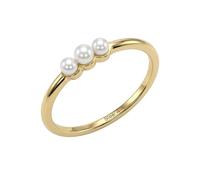 amor - Anello da Donna in Acciaio inox - Placcato Oro/Dorato - Con Perle - AMR-R0015