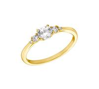 Amor Anello da donna in argento sterling 925, con zirconi sintetici, oro, in confezione regalo, 2035669, 20 (19,1), Argento 925 rodiato, Zirconi sintetici.