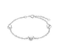 amor Bracciale in Argento 925 per bambine e bambini, 14+2 cm, Argento, cuore, confezionato in scatola regalo