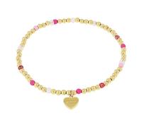 Amor Bracciale da donna in acciaio inox IP oro, in parte con pietra preziosa, regalo per moglie e fidanzata, 17 cm, Acciaio inossidabile, ematite