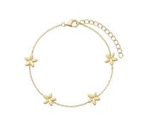Amor - Bracciale da donna in argento 925, placcato oro/oro, ciondolo a forma di fiore, AMR-B0014