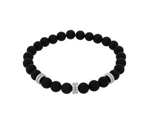 amor - Bracciale da Uomo in Acciaio inox - Argentato - con Agata - AMR-B0065