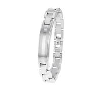 amor - Bracciale da Uomo in Acciaio inox - Argentato - con Zircone - Ciondolo a Circoli - AMR-B0080