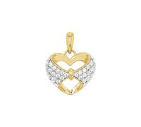 amor - Ciondolo per Catenina da Donna in Argento 925 - Argento/Placcato Oro - Bicolore - Design a Cuore - AMR-P0144
