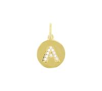 amor - Ciondolo per Catenina da Donna in Argento 925 - Placcato Oro/Dorato - con Zircone - Design Lettera A - AMR-P0026