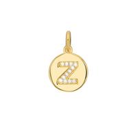 amor - Ciondolo per Catenina da Donna in Argento 925 - Placcato Oro/Dorato - con Zircone - Design Lettera Z - AMR-P0006