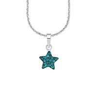 amor Collana con Ciondolo in Argento 925 Collana per bambina, con vetro di cristallo, 35+3 cm, Argento, stella, Viene fornita in confezione regalo per gioielli