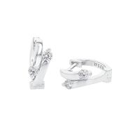 amor Creoles Gioielli per orecchie da Donna in Argento 925, con zirconi, 1,2 cm, Argento, in confezione regalo