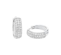 amor Creoles Gioielli per orecchie da Donna in Argento 925, con zirconi, 1,2 cm, Argento, in confezione regalo