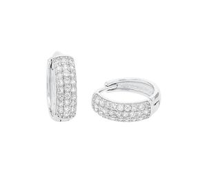 amor Creoles Gioielli per orecchie da Donna in Argento 925, con zirconi, 1,2 cm, Argento, in confezione regalo