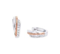 amor Creoles Gioielli per orecchie da Donna in Argento 925, con zirconi sintetici, 1,2 cm, bicolore, in confezione regalo