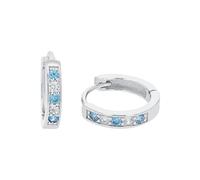 amor Creoles Orecchini per bambine in Argento 925, con zirconia cubica, 1,2 cm, Argento, in confezione regalo