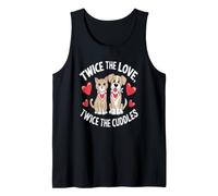Amor Doble Mimos Gato Perro Pareja Animal Linda Canotta