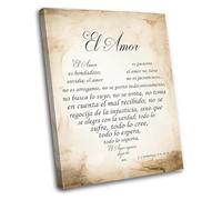 Amor es Paciente Love is Patient Bible Verse Poster Spanish Christian Scripture Art Inspirational Wall Decor for Home and Gift(Framed,12x18inch(30x45cm))