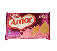 Amor - Nestle - Biscotti di wafer ripieni di deliziosa crema al gusto di fragola - Ideale per ogni momento della giornata - 3 unità da 100 grammi - 300 grammi totali -