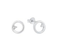 amor Orecchini 925 Argento Sterling per Donna, con Zirconia sintetica, 0,8 cm, Argento, Confezionato in Scatola Regalo per Gioielli, 2026260