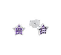 Amor Orecchini a bottone in argento Sterling 925, per bambine, con zirconi sintetici, a forma di stella, forniti in una confezione regalo per gioielli