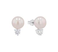 Amor Orecchini a perno Gioielli all'orecchio, con Zirconia synth., con Perla coltivata d'acqua dolce, 1,3 cm, Argento, Viene fornito in una confezione regalo di gioielli, 2016914