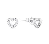 amor Orecchini a perno in Argento 925 per bambina, con zirconi sintetici, 0,4 cm, Argento, cuore, Fornito in confezione regalo per gioielli