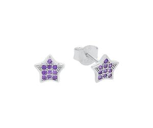 amor Orecchini a perno in Argento 925 per bambina, con zirconi sintetici, 0,6 cm, Argento, stella, Fornito in confezione regalo per gioielli