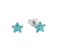 amor Orecchini a perno in Argento 925 per bambina, con vetro di cristallo, 0,6 cm, Argento, stella, Fornito in confezione regalo per gioielli